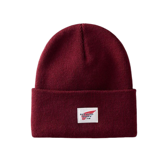 Wing Logos R Logo Knit Beanie Hat - Burgundy 97479 – Red Wing London