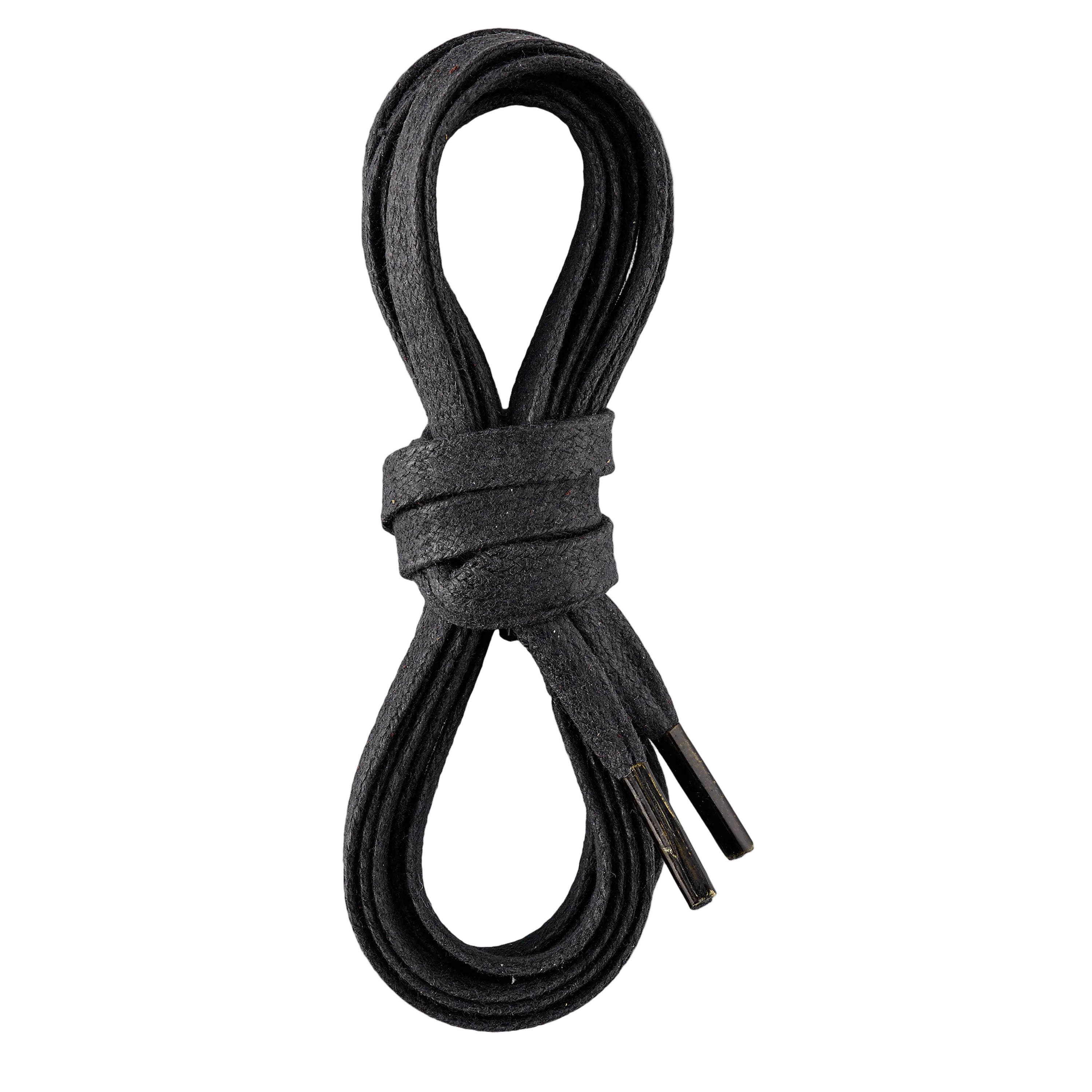LACCICO 2mm Waxed Cotton Round Shoelaces - Black, Classic Elegant Business Laces - Made In Italy (1 Pair)
