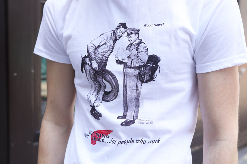 Red Wing T Shirt Normal Rockwell illustration from 1966 Red Wing